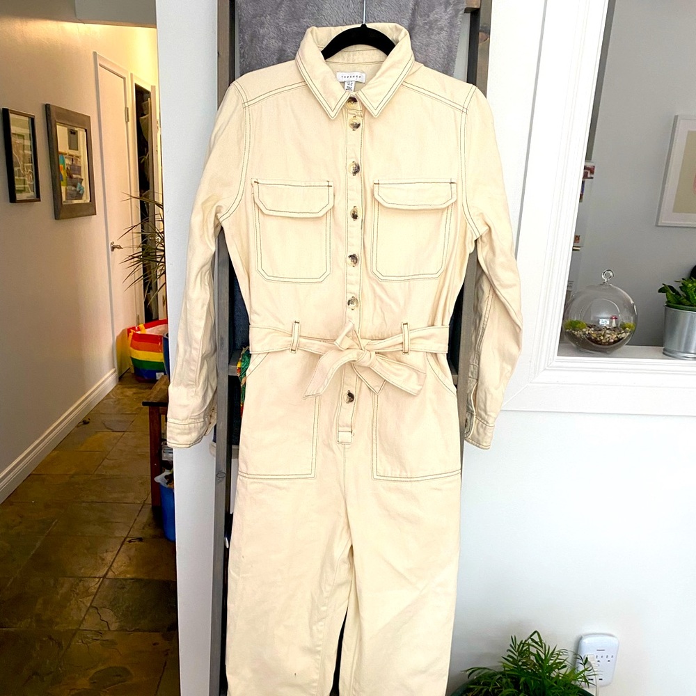 Topshop Cream-Coloured Jumpsuit